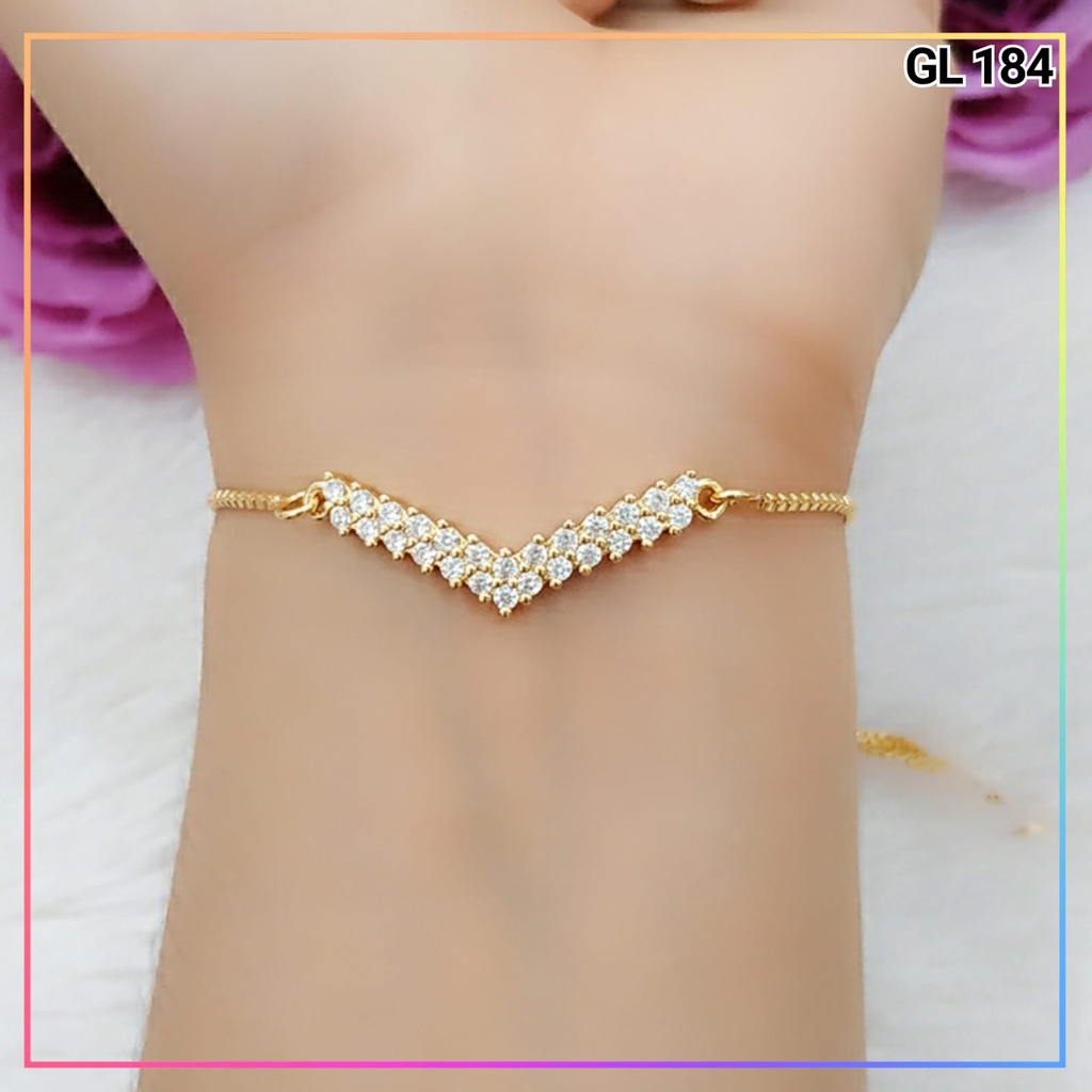 Gelang xuping gelang serut dewasa permata full model fuji terbaru perhiasan lapis emas gold GL 184