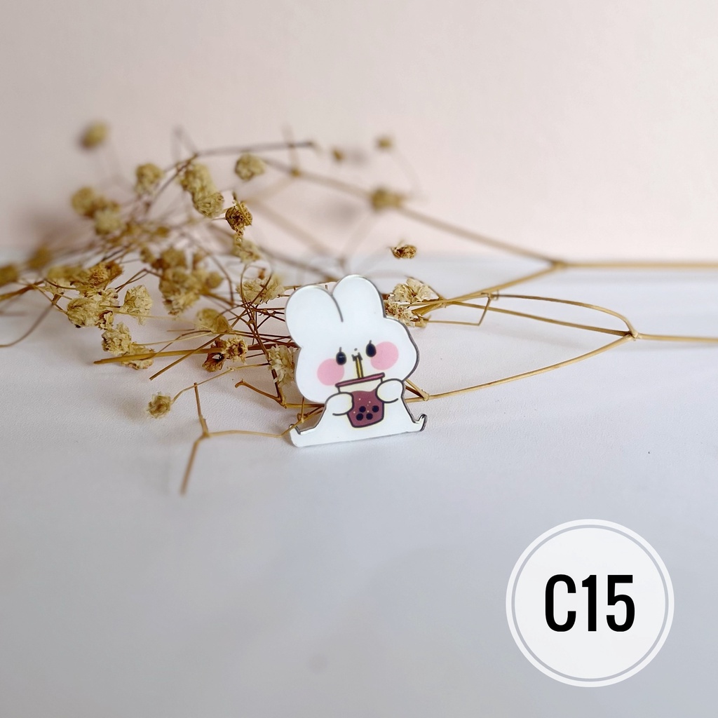 Mores Pin Akrilik Lucu Aksesoris Seri C (Animal) untuk Tas Cute Pin Brooch Pin Bros Acrylic Korean Style