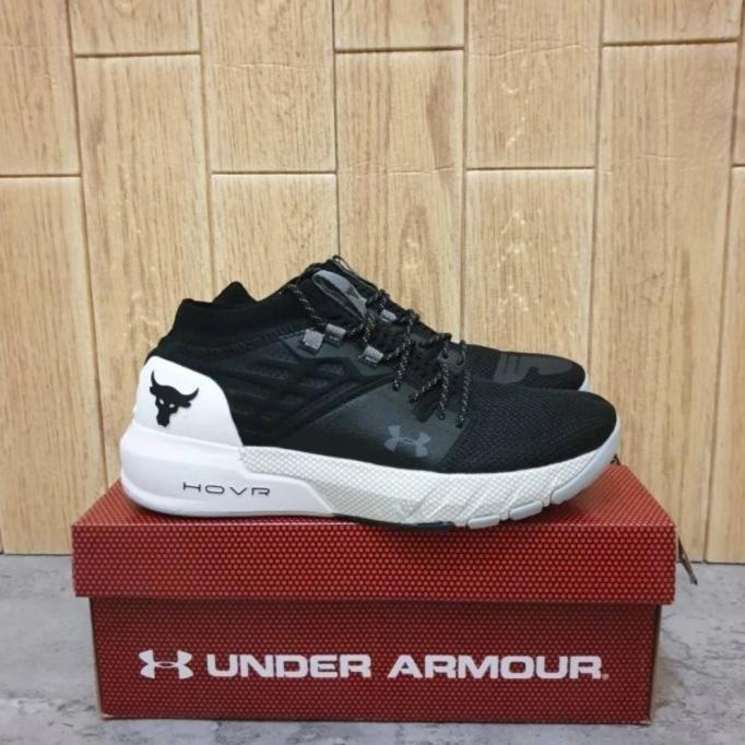 Sepatu Under Armour Project Rock 2 Black White