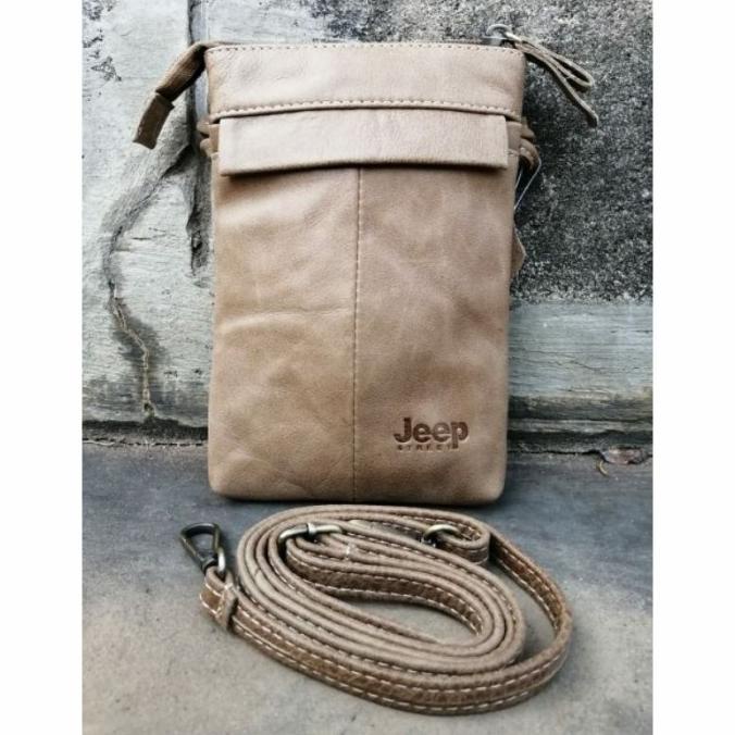 tas selempang kulit mini pria asli import jeep tas hp pundak bahu 6325