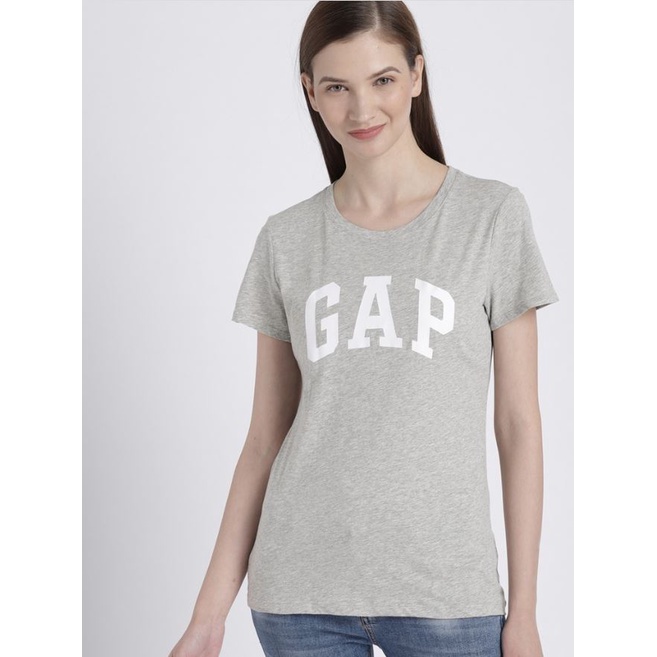 GAP Tshirt Women Grey Heather Short Sleeve Crewneck | Kaos Wanita Murah Original
