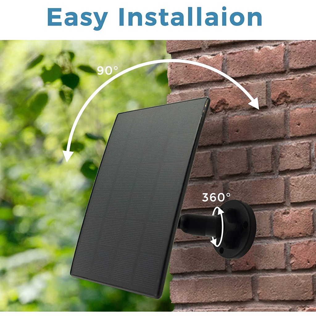 SINOVISION SP2 Solar Panel -type c 3M Cable IP66 Waterproof Solar Charging Panel 2W Power Compatible Battery Camera