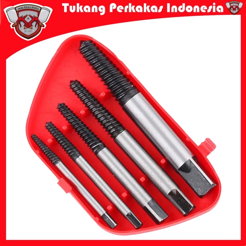 screw extractor set 5pcs tap balik set 5 pcs pencabut baut rusak patah