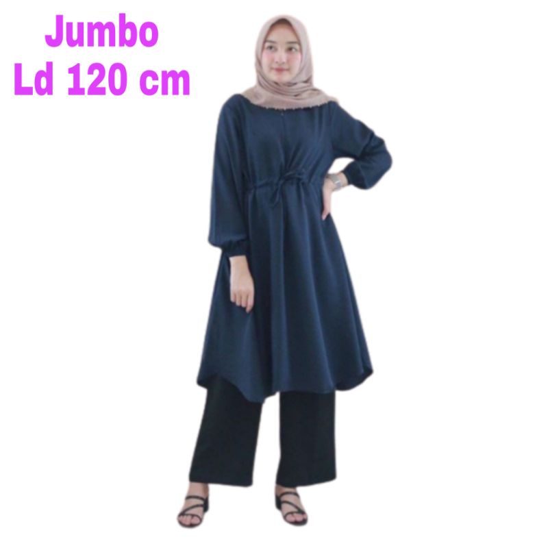 Tunik wanita Jumbo Polos XXL LD 120 Cm Busui Bahan Moscrepe . Atasan Baju Kemeja Tunik Cewek Dewasa Big Size Toerbaru 2023 Kekinian Murah Bertha