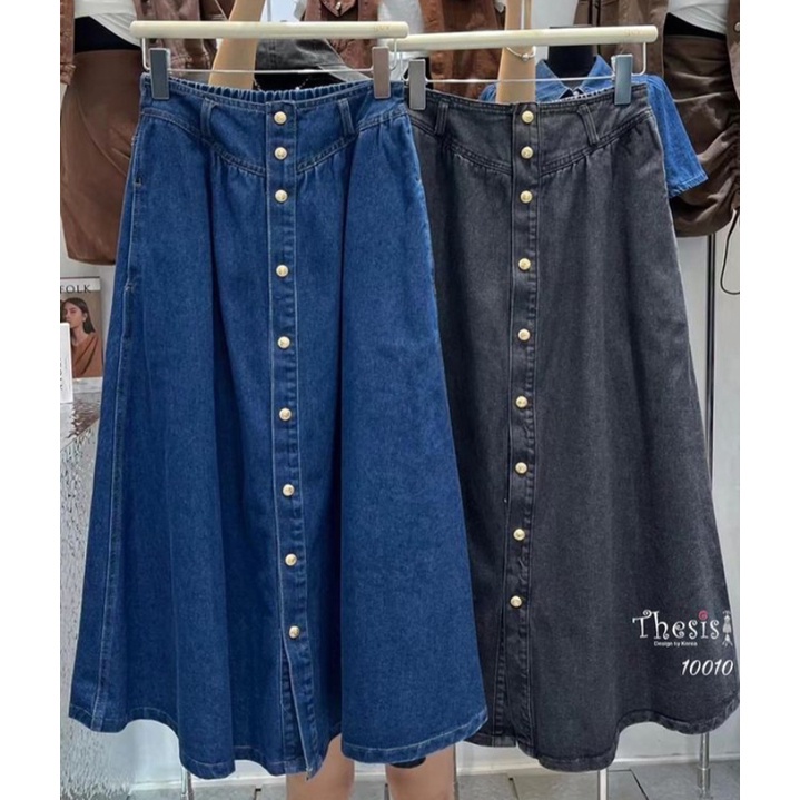 ROK JEANS HIGHWAIST HITS ANTIK MAXI SKIRT TWOTWINSTYLE | OUTFIT REMAJA OOTD KEKINIAN