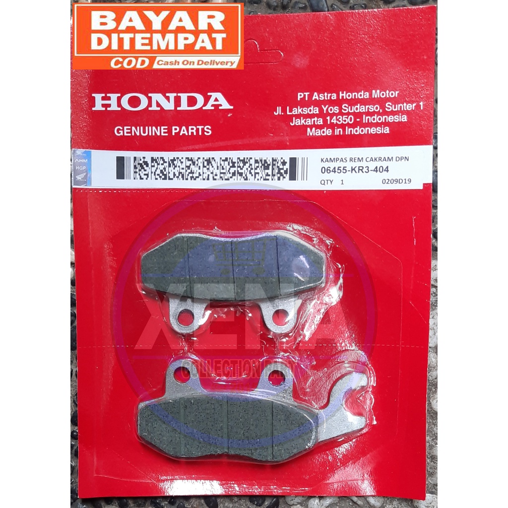 Dispad Kampas Rem Cakram Depan Honda Supra X 100 125 Kharisma KR3 / Dispad Kampas Rem Cakram Depan 06455-KR3-404 Supra x 125 Kharisma Revo Lama Supra Fit New KR3 HGP / dispad belakang supra x 125 blade kampas rem cakram
