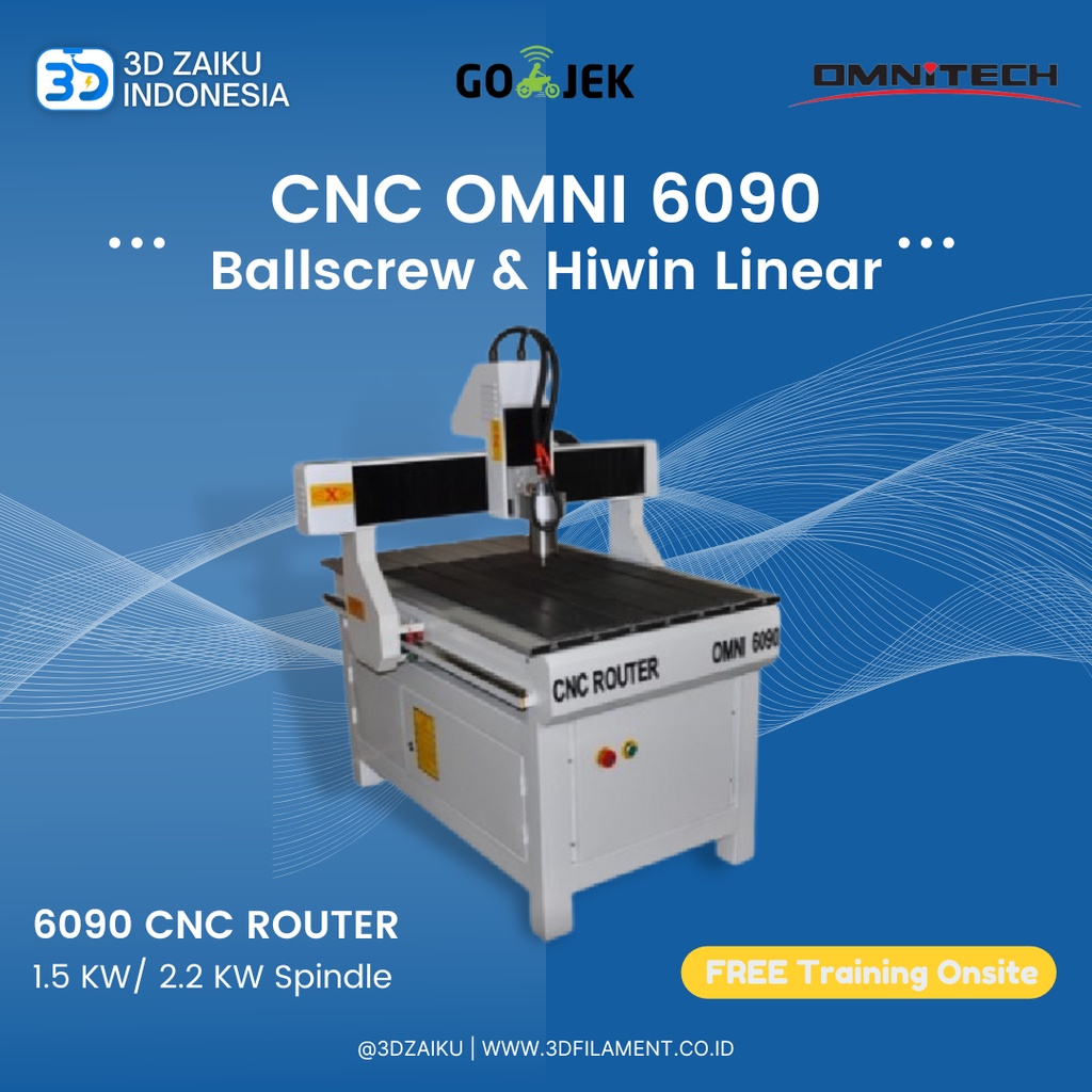 OMNI 6090 Industry CNC Router 60x90 cm with Ballscrew and Hiwin Linear