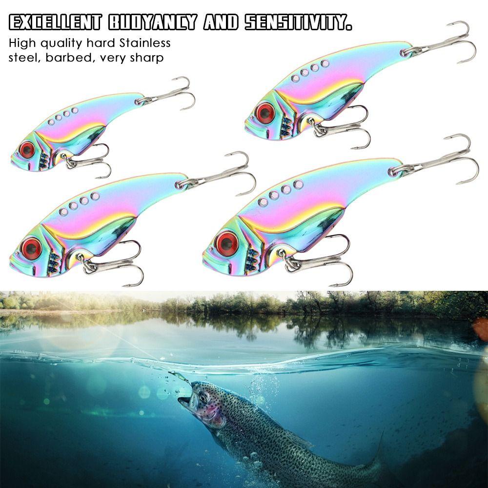 Preva 5pcs Umpan Pancing Logam Tenggelam Spinner Tackle Getar Sendok Metal Treble Hook