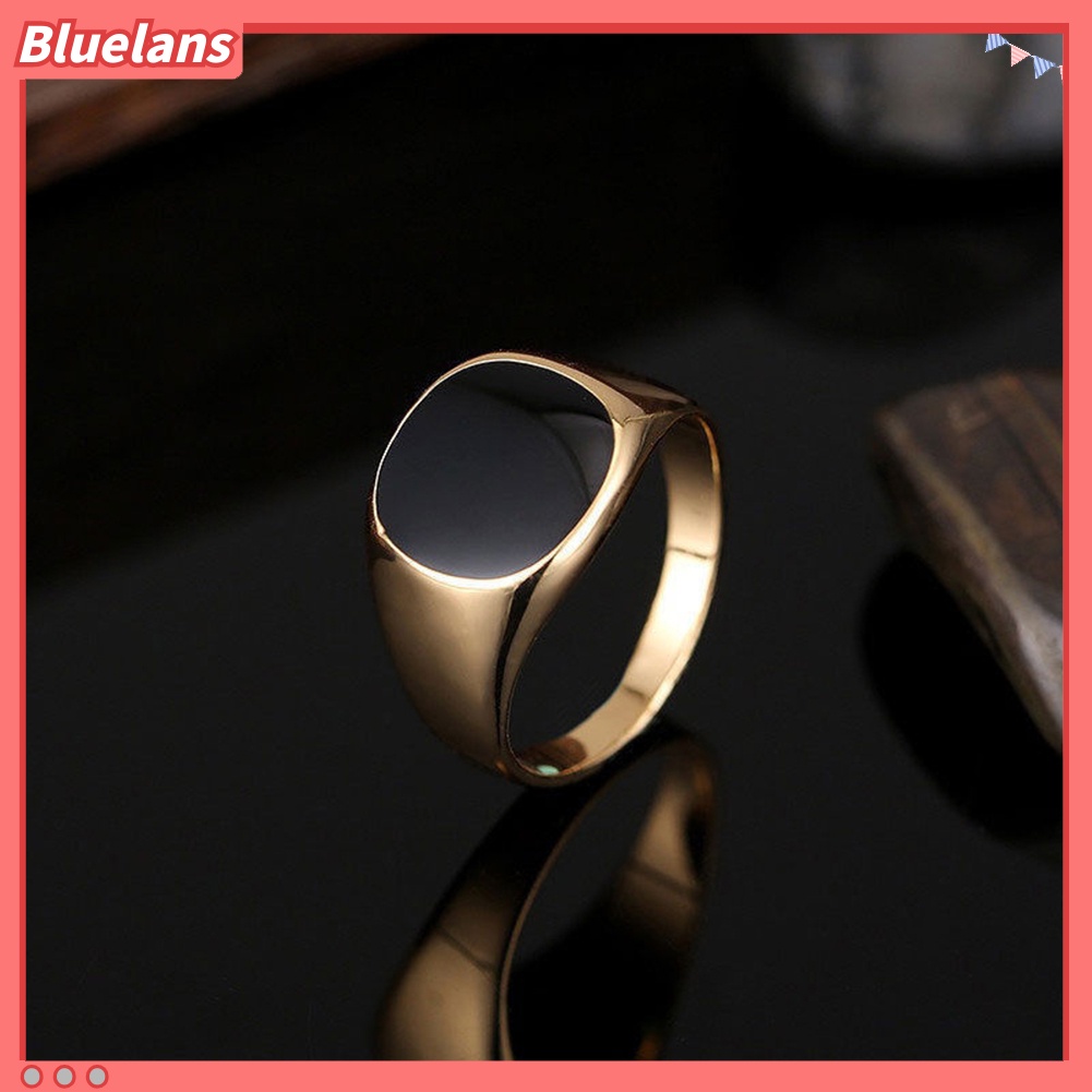 Bluelans Solid Polished Stainless Steel Band Biker Men Signet Ring Finger Jewelry Gift