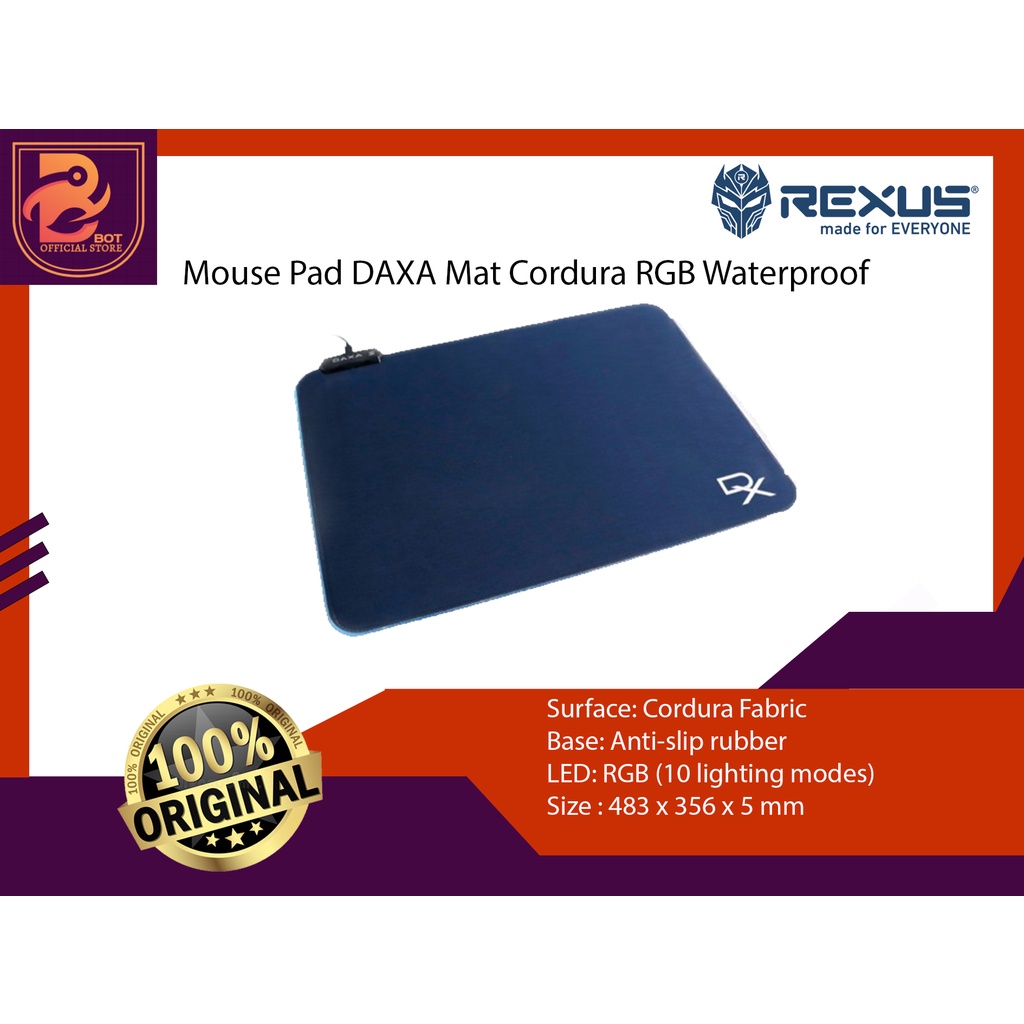 Rexus Daxa Cordura Fabric RGB Gaming Mousepad |  Rexus DAXA Mat Rexus Original Mousepad