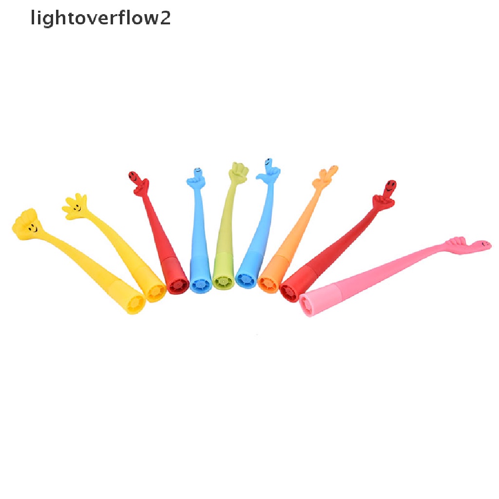 (lightoverflow2) 1pc Bolpoin Bentuk Jari Motif Kartun Lucu Untuk Pelajar