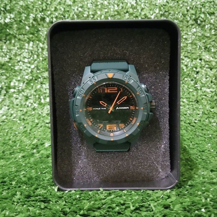 Jam Eiger Baitou Watch Jam Tangan Green Hijau 91000 3358 Original Awet