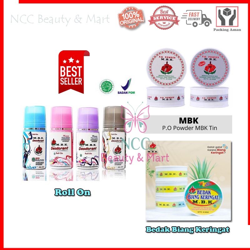 * NCC * MBK Deodorant Roll On Stik Pot Tin Bedak Anti Bau Badan dan Ketek Serta Biang Keringat M.B.K