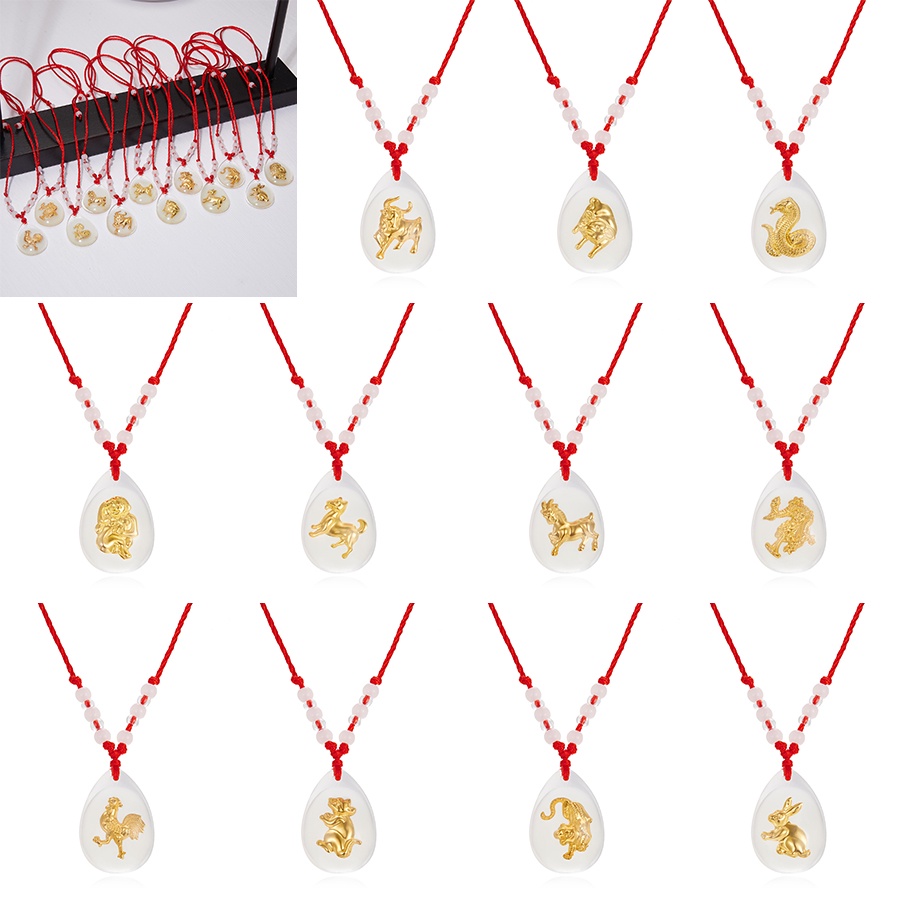 Kalung Liontin Kristal luminous Bentuk 12 Zodiak Untuk Pria Dan Wanita