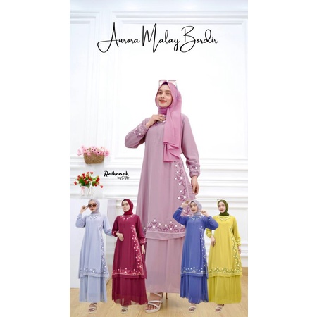 FLASH SALE GAMIS MALAYSIA BORDIR BUNGA SAMPING