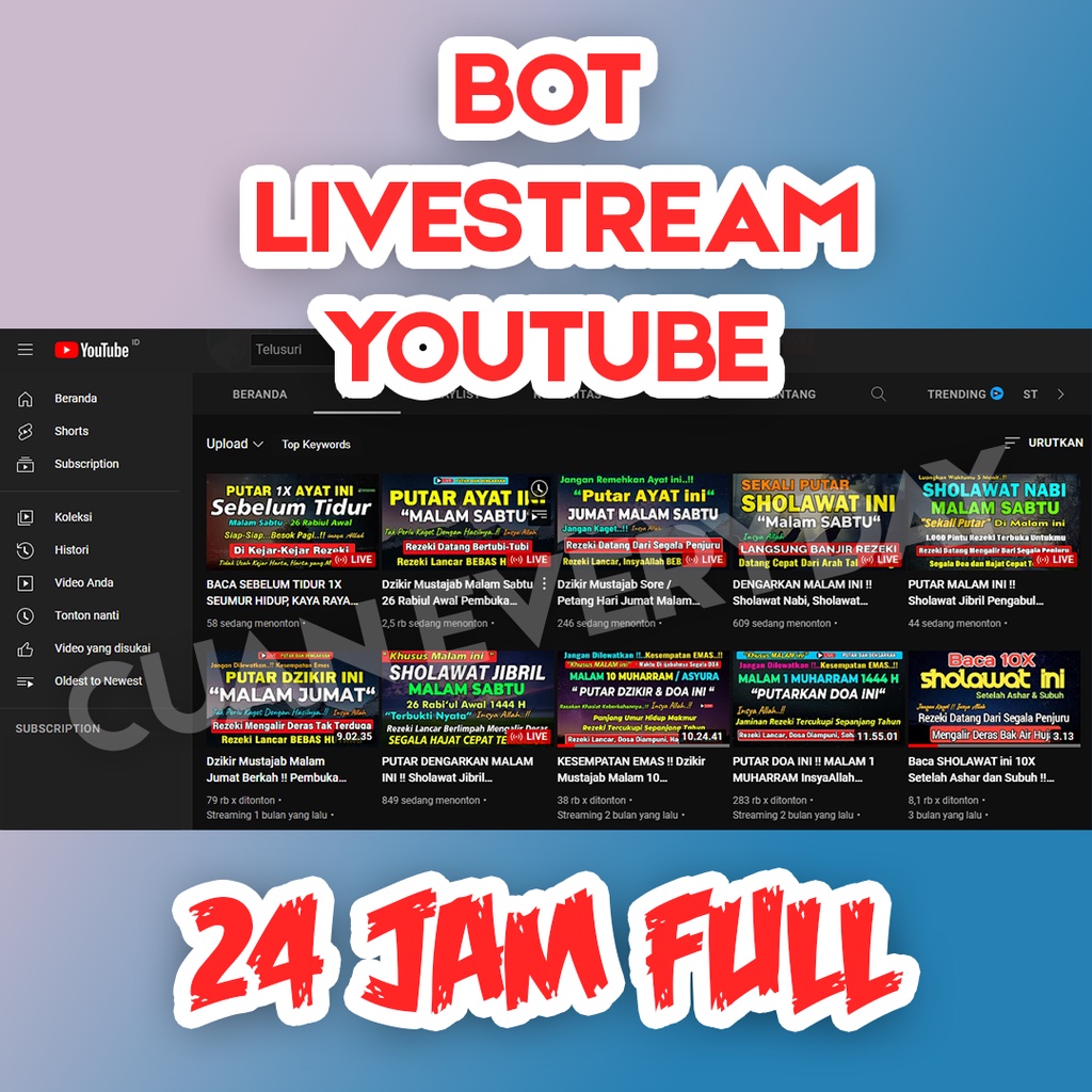 Aplikasi Youtube Livestream 24 Jam | Bot Tools Youtube Livestream