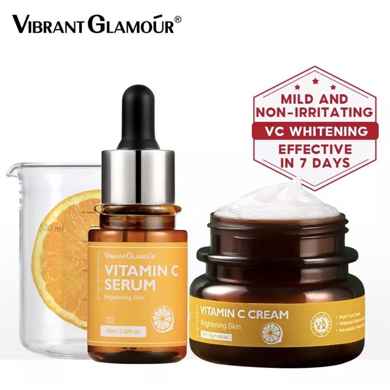 [BPOM] Paket Siang Brightening Vibrant Galmour Vitamin c ( Cream + Serum)