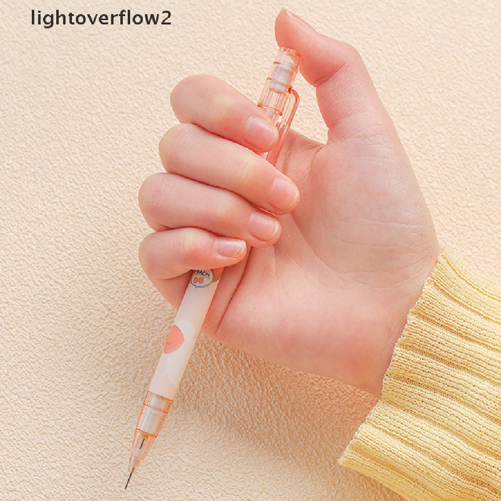 (lightoverflow2) Pensil Mekanik 0.5mm Motif Buah Persik Kartun Lucu Untuk Alat Tulis Sekolah