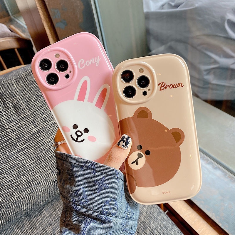Soft Case Hp Gambar Kartun Beruang / Kelinci Untuk IPhone 12 / 13 / 14 / 11promax / X / Xs Max / Xr