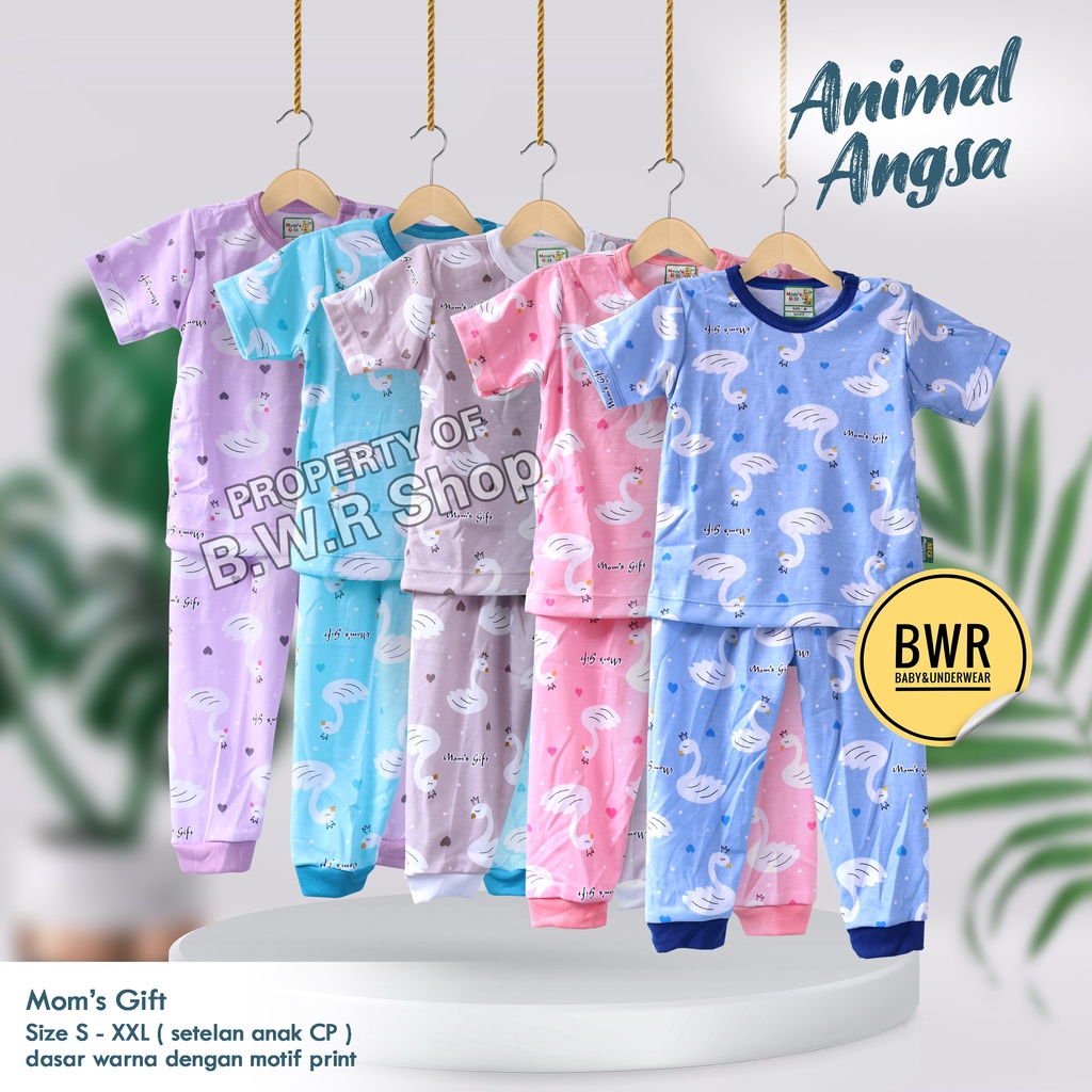 CPR Setelan Moms Gift Angsa / Piyama Anak Unisex Kancing Pundak Mom's Gift Motif Terbaru 06mg | Bwr