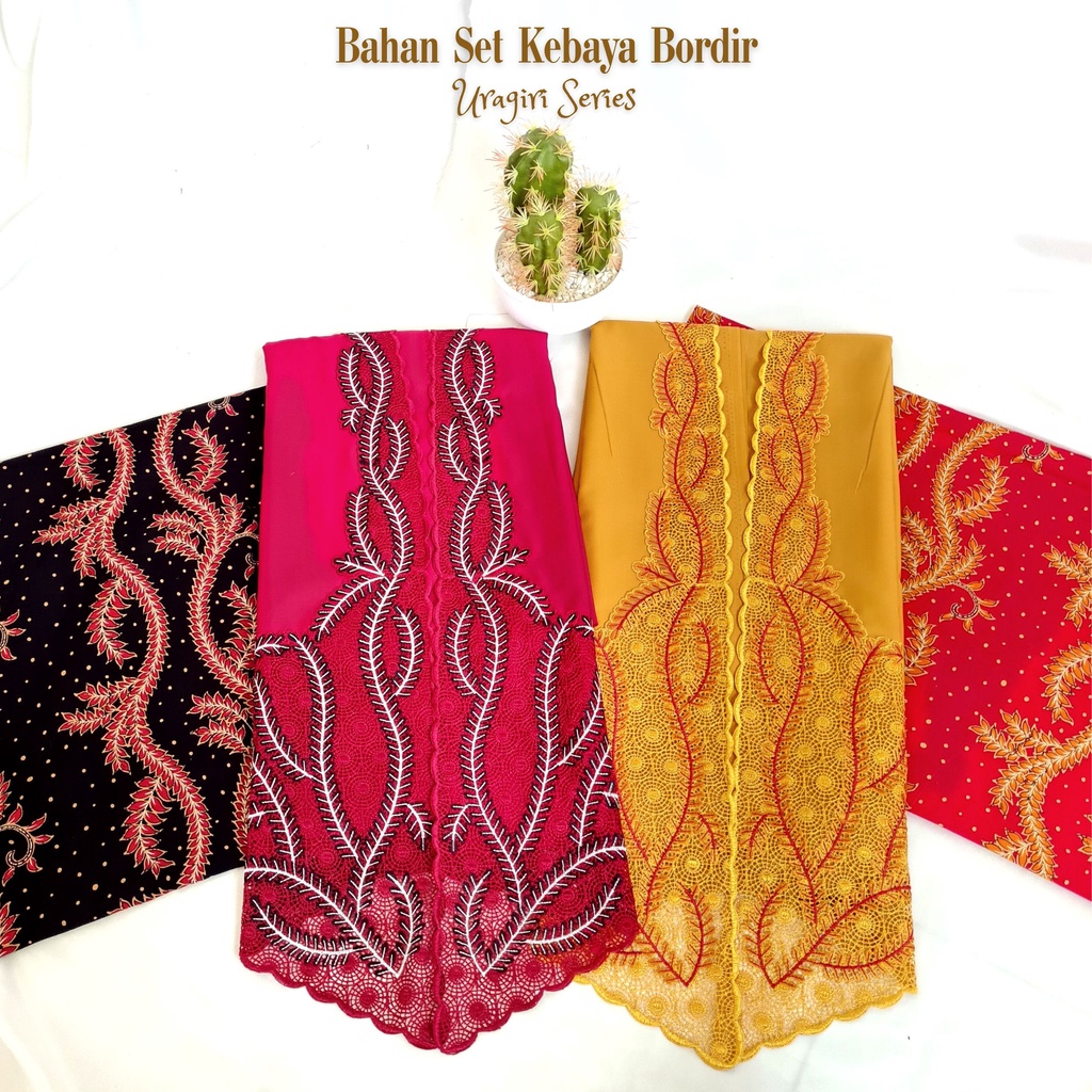 Pusat Bordir Tasikmalaya - Bahan Setelan kain Kebaya Bordir Handmade Encim + Bawahan Batik Uragiri S