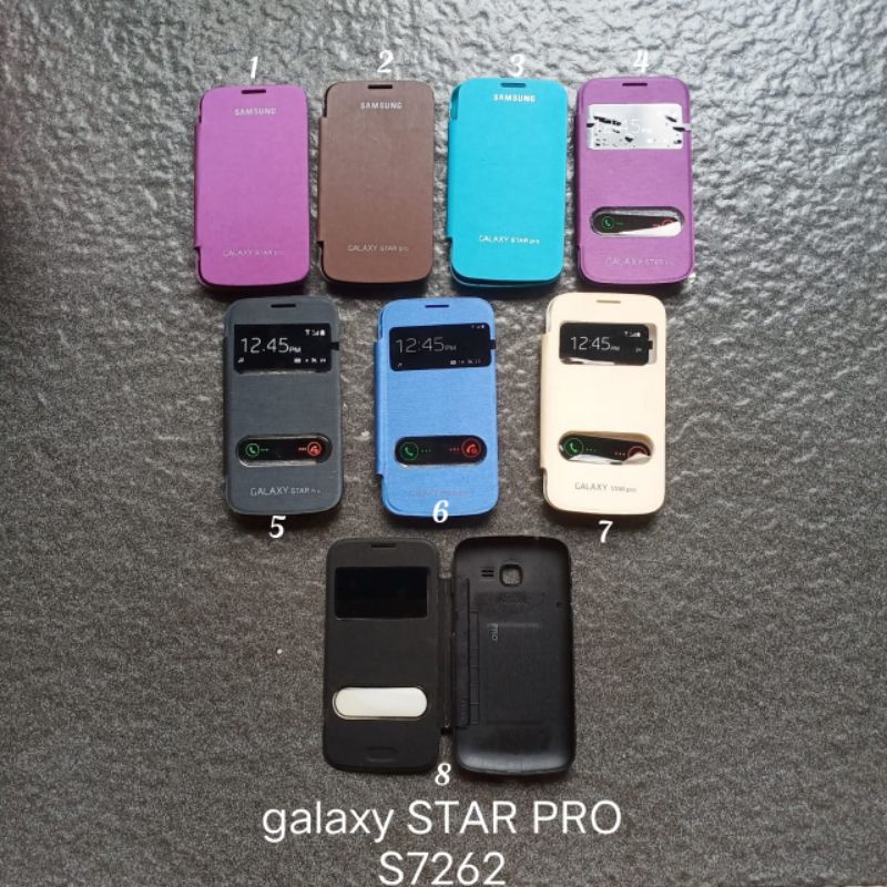 Flip case Samsung star pro star plus S7260 S7262 flipcase book cover sarung buka tutup flip cover