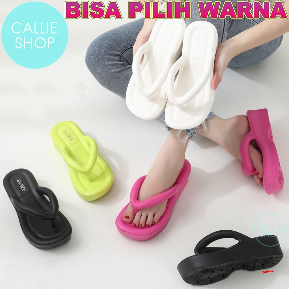 Sandal Bangkok Wedges 5 cm Jepit Tebal Jelly Balance 8211-SM BKWGTBL