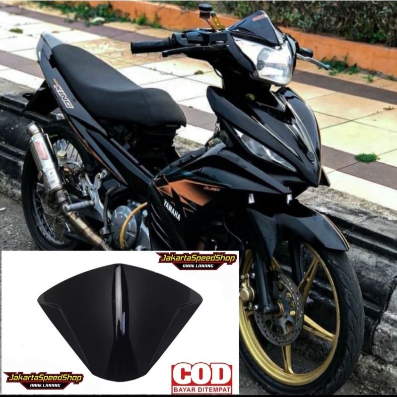 Visor variasi yamaha jupiter mx new 135 mx old bahan tebal hitam rpm plus lem 3m double tape visor universal pnp