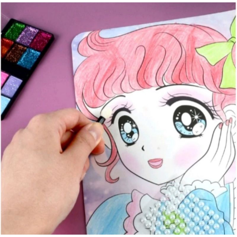 DIY coloring book mekup mainan mewarnai