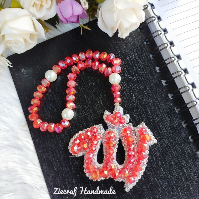 Tasbih kristal bisa juga gantungan mobil Allah free box handmade