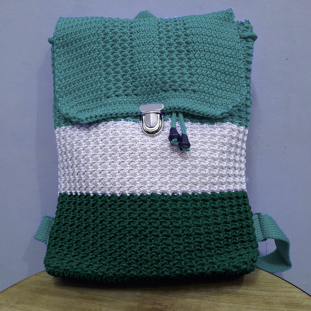 Tas Ransel Rajut Blaster - SenjabyAtsa-Mint Botol