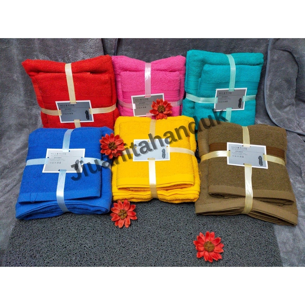 JH Handuk Mutia Set (Isi 2Pcs) 1 Uk 70 x 140 Ekonomis 1 pcs uk 50 x 100 Termurah