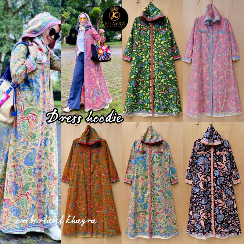 LONG HOODIE GAMIS 2in1 CARDY | BATIK 3 NEGERI HODIE DRESS | DRESS HODIE BATIK