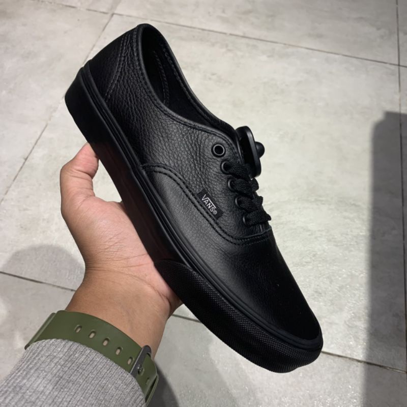 VANS AUTHENTIC LEATHER BLACK BLACK
