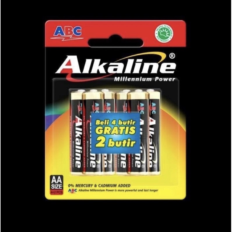 Baterai/Battery/Batere ABC Alkaline AA isi 6 pcs 1.5V