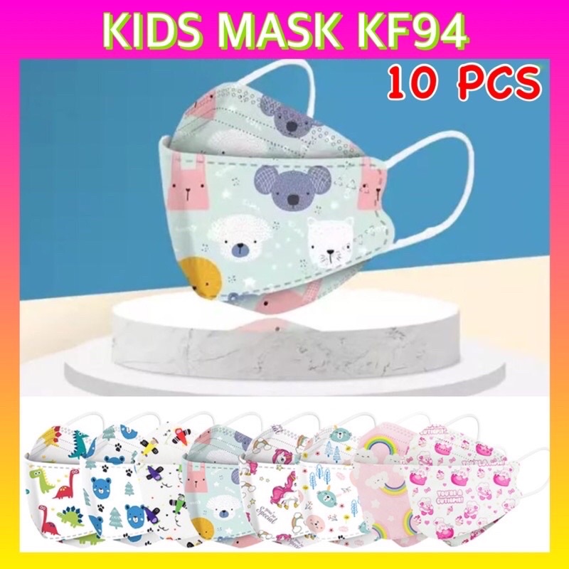 Masker KF94 Anak Karakter Putih Earloop 10 Pcs