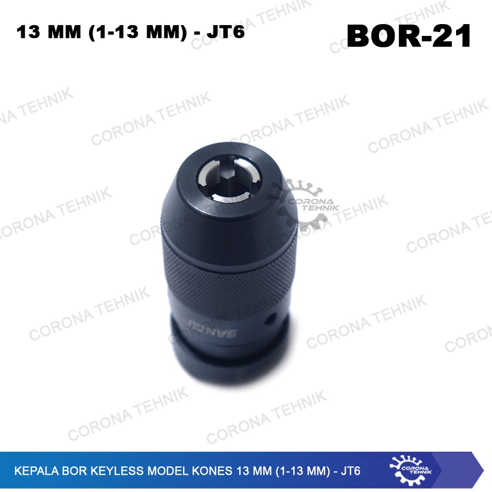 JT6 - Kepala Bor Keyless Model Kones 13 mm (1-13 mm)