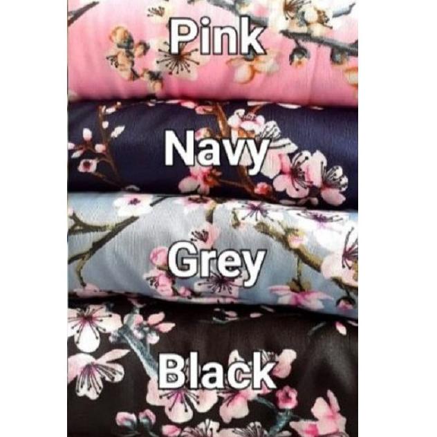 MDL.18Oc22ᶜ • Rok Panjang HYGET Wanita Model Longgar Pinggang Karet Motif Bunga , Sultan , Hitam Mar