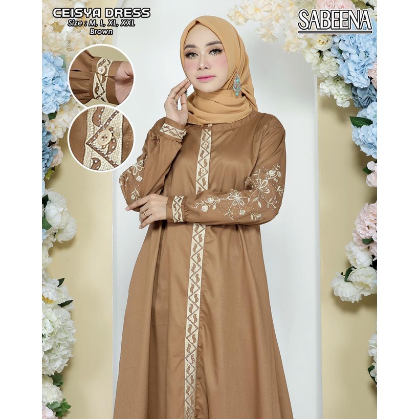 Gamis Katun Toyobo Bordir Premium//Gamis madina jumbo model terbaru!! COD