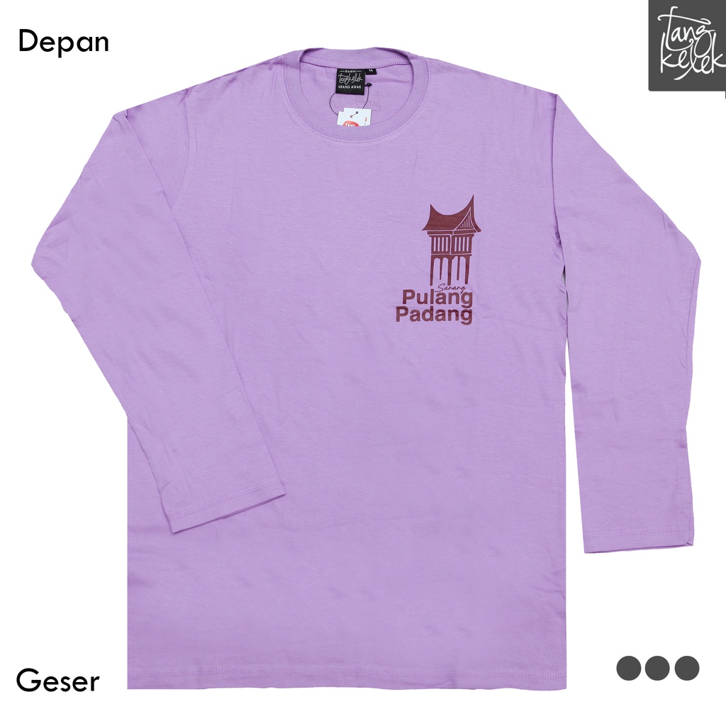 Tangkelek Baju Kaos Lengan Panjang Sanang Pulang Padang Warna Ungu Muda