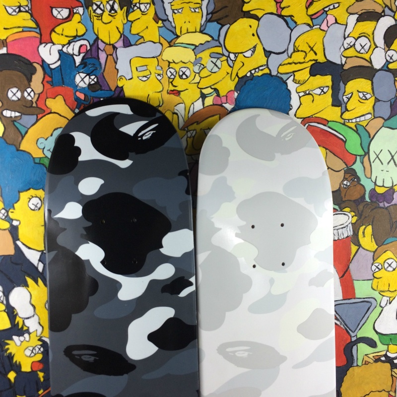 Deck Skateboard Anak Motif Camo Ape Starry Night Efek Iight Bahan Maple Ape