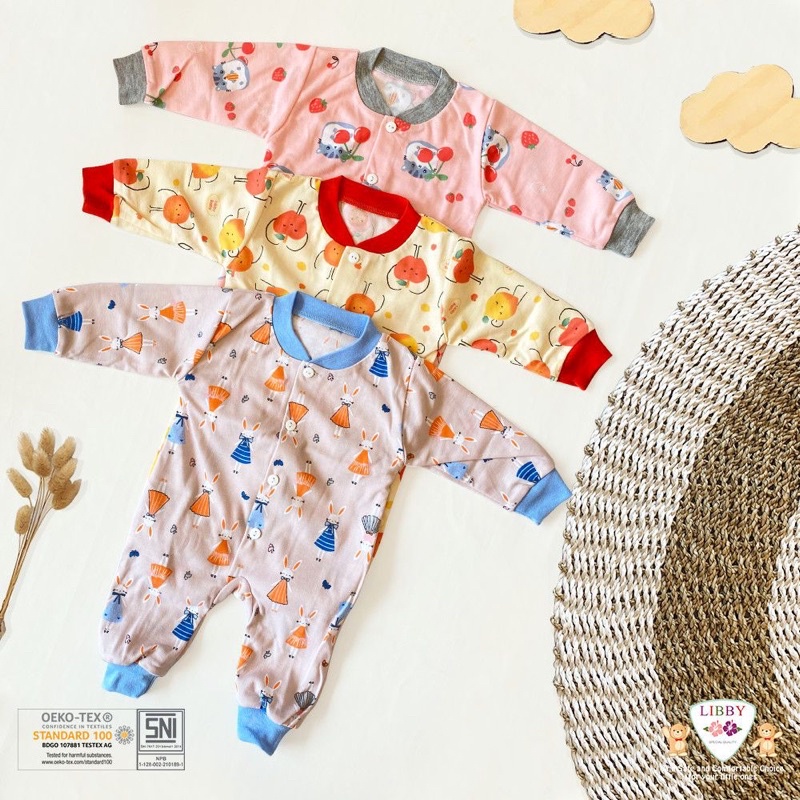 Libby Baby Jumpsuit Topi Tutup Kaki MOTIF BABY COLLECTION/SUMMER GAMES/THE TERRACE STORY - LIBBY THE ENCHANTED WILD -Libby Hello Sunshine/sleepsuit bayi