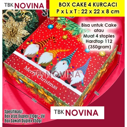 KOTAK KUE NATAL / BOX CAKE NATAL / BOX MERRY CHRISTMAS / KOTAK KUE TART CAKE