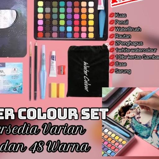 

BAYAR DITEMPAT✔️AZ 36/48 Watercolour Set - Alat Cat Air Set Water Color (Termasuk Kuas dan Kertas Gambar) Import Dapat Case dan Sarung High Grade|KD1