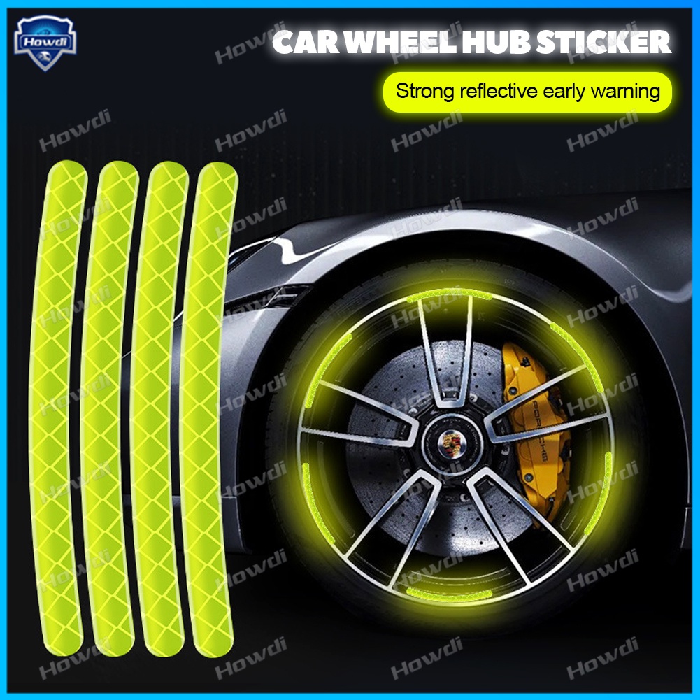 20pcs Stiker Strip Reflektif Luminous Untuk Velg Mobil / Motor / Sepeda