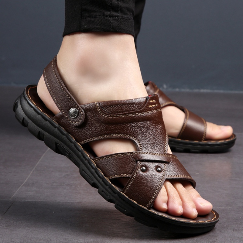 RYX - Leather Shade Sandal Slip On Pria Fashion Casual / Jalan Jalan (NO BOX) - Ori Import