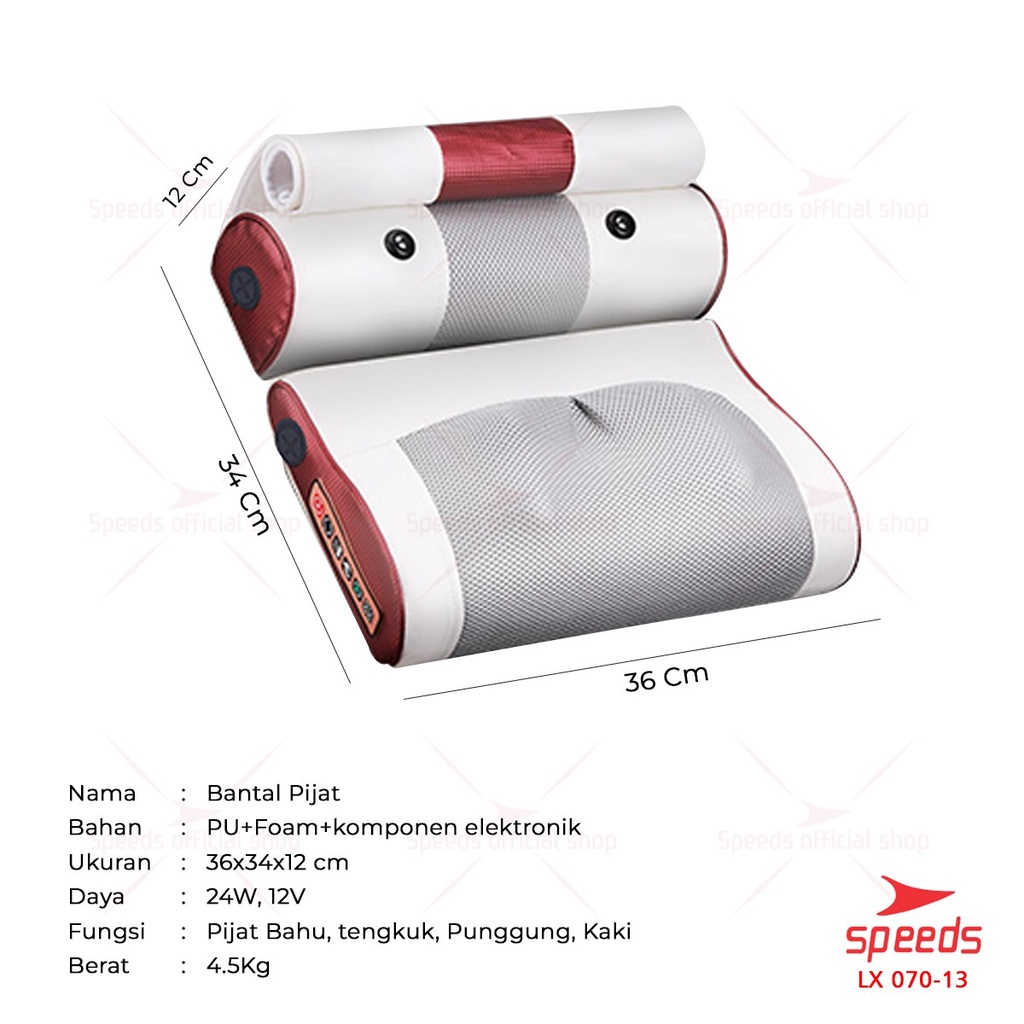 SPEEDS Alat Pijat Kaki Elektrik Bantal Pijat Kaki Alat Kesehatan Portable Foot Massager 070-16--13 BANTAL PIJAT