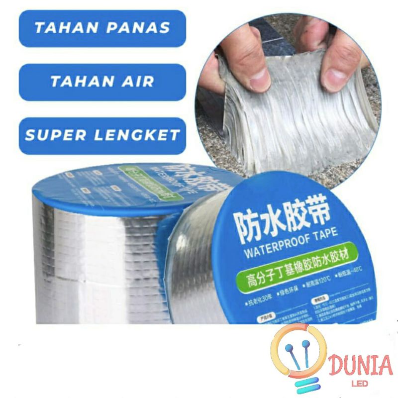 Lakban Anti Bocor Lebar 5 Cm &amp; 10 Cm Panjang 5 Meter Lem Anti Bocor Alumunium Foil