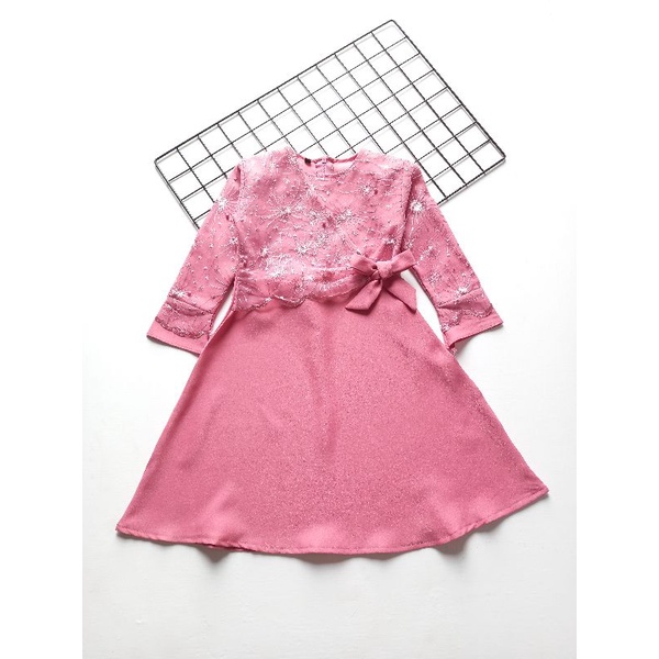 DRESS BRUKAT MUTIARA ANAK LENGAN PANJANG 1-10 TAHUN
