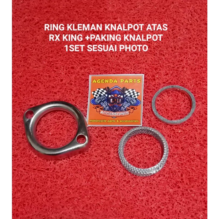 RING KLEMAN KNALPOT ATAS RX KING +PAKING KNALPOT 1SET SESUAI PHOTO BARANG CKD